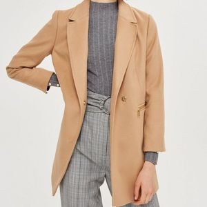 NWOT TOPSHOP Petite Camel Coat